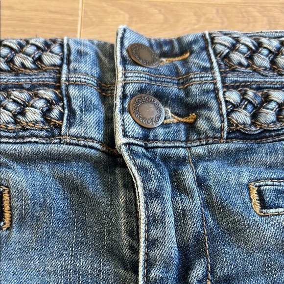 Free People Braided Belt Slit Pocket Skinny Jeans Size 26 - Picture 5 of 8